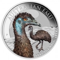 AUSTRALIAN EMU. P SR. 2023 1oz 9999 SILVER.
