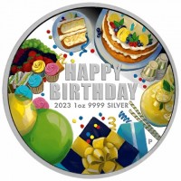 HAPPY. BIRTHDAY. 2023 1oz 9999 SILVER. IJ P.