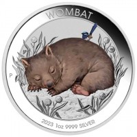 WOMBAT. P JM. 2023 1oz 9999 SILVER.