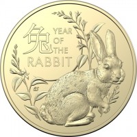 Aluminium Bronze coin Australia 兔. YEAR OF THE RABBIT. BS.