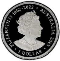 Silver coin Australia ELIZABETH II 1952 - 2022. AUSTRALIA 2023. 1 DOLLAR. JC.