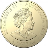 Aluminium Bronze coin Australia KM# 4477 ELIZABETH II 1952 - 2022. AUSTRALIA 2023. 1 DOLLAR. JC.