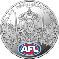 Silver coin Australia KM# 4667a 2024 AFL PREMIERSHIP SEASON. CHAS BROWNLOW. TROPHY. AFL.