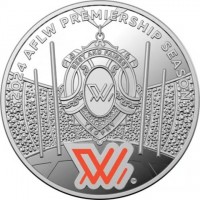 Silver coin Australia KM# 4668a 2024 AFLW PREMIERSHIP SEASON. BEST AND FAIREST. TROPHY. W.