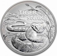 TIGER SNAKE. 1 oz 999 SILVER. EW.