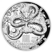 Silver coin Australia KM# 4725 龍. DRAGON. 2024. P125. IJ.