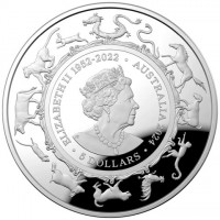 Silver coin Australia KM# 4733 ELIZABETH II 1952 - 2022. AUSTRALIA 2024. 1 DOLLAR. JC.