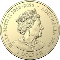 Aluminium Bronze coin Australia KM# 4781 ELIZABETH II 1952 - 2022. AUSTRALIA 2024. 1 DOLLAR. JC.