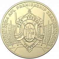 Aluminium Bronze coin Australia KM# 4781 2024 AFL PREMIERSHIP SEASON. CHAS BROWNLOW. TROPHY.