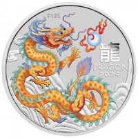 Silver coin Australia 龍. DRAGON. 2024. P125.