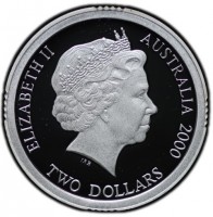 ELIZABETH II. AUSTRALIA 2000. TWO DOLLARS. IRB.