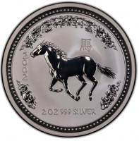 2002 馬. 2 OZ 999 SILVER.
