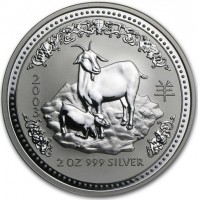 2003 羊. 2 OZ 999 SILVER.