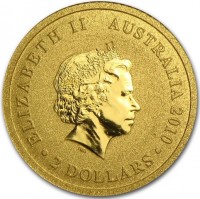 Gold coin Australia KM# 1390 ELIZABETH II. AUSTRALIA 2010. 2 DOLLARS. IRB.