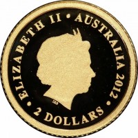 Gold coin Australia KM# 1802 ELIZABETH II. AUSTRALIA 2012. 2 DOLLARS. IRB.