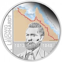 LUDWIG LEICHHARDT. PORT ESSINGTON. MORETON BAY. 1813 1847. P. 2oz 999 SILVER. WR.