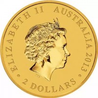 Gold coin Australia KM# 2072 ELIZABETH II. AUSTRALIA 2013. 2 DOLLARS. IRB.