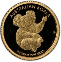 AUSTRALIAN KOALA. P. 0,5 GRAM 9999 GOLD.