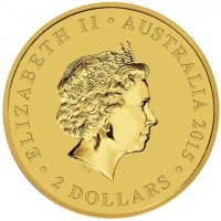 Gold coin Australia ELIZABETH II. AUSTRALIA 2015. 2 DOLLARS. IRB.