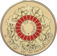 LEST WE FORGET. TWO DOLLARS.