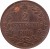 reverse of 2 Centesimi - Vittorio Emanuele III (1903 - 1908) coin with KM# 38 from Italy. Inscription: 2 CENTESIMI 1906 R