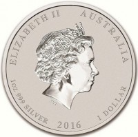 ELIZABETH II AUSTRALIA. IRB. 2oz 999 SILVER 2016 2 DOLLAR.