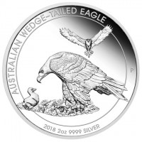 Silver coin Australia KM# 3535 AUSTRALIAN WEDGE-TAILED EAGLE. P. 2018 2OZ 9999 SILVER. JM.