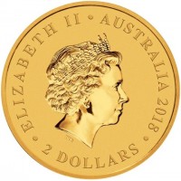 Gold coin Australia ELIZABETH II. AUSTRALIA 2018. 2 DOLLARS. IRB.