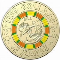 Aluminium Bronze coin Australia KM# 3724 TWO DOLLARS. BILL. MR SQUIGGLE.