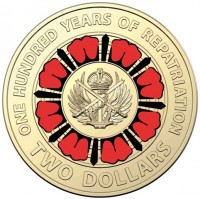 Aluminium Bronze coin Australia KM# 3728 ONE HUNDRED YEARS OF REPATRIATION. TWO DOLLARS.