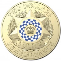 TWO DOLLARS. C. POLICE. AWB. REMEMBRANCE.