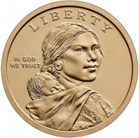 Manganese-Brass clad Copper coin United States LIBERTY. IN GOD. WE TRUST. GG.