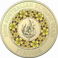 Aluminium Bronze coin Australia KM# 3916 2020 AUSTRALIAN OLYMPIC TEAM. PASSION.