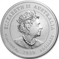 ELIZABETH II. AUSTRALIA. JC. 2 OZ 9999 Ag 2019 2 DOLLARS.