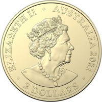Aluminium Bronze coin Australia KM# 4152 ELIZABETH II. AUSTRALIA 2021. 2 DOLLARS. JC.