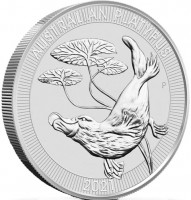 Silver coin Australia KM# 4154 AUSTRALIAN PLATYPUS. JM P. 2021.