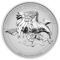 AUSTRALIAN WEDGE-TAILED EAGLE. P JM. 2021 2oz 9999 SILVER.