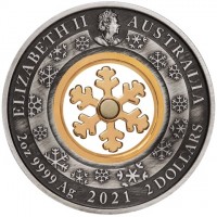 ELIZABETH II AUSTRALIA. 2oz 9999 Ag 2021 2 DOLLARS.