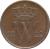 obverse of 1 Cent - Willem I (1817 - 1837) coin with KM# 47 from Netherlands. Inscription: W 1822