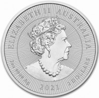 Silver coin Australia KM# 4162 ELIZABETH II AUSTRALIA. JC. 2oz 9999 Ag 2021 2 DOLLARS.