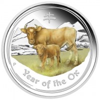 Silver coin Australia KM# 4165 牛. P. Year of the Ox.