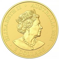 Gold coin Australia KM# 4166 ELIZABETH II. AUSTRALIA 2021. 2 DOLLARS. IRB.