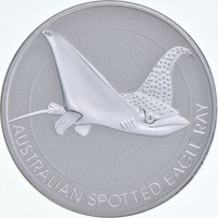 Silver coin Australia NM. AUSTRALIAN SPOTTED EAGLE RAY. P.