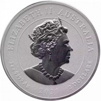Silver coin Australia ELIZABETH II AUSTRALIA. JC. 2oz 9999 Ag 2021 2 DOLLARS.