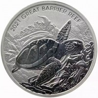 Silver coin Australia 2021 GREAT BARRIER REEF. P. NM.