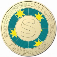 Aluminium Bronze coin Australia KM# 4366 2022 COMMONWEALTH GAMES TEAM. S. TWO DOLLARS.