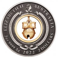 ELIZABETH II AUSTRALIA. 2oz 9999 Ag 2022 2 DOLLARS.
