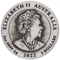 ELIZABETH II AUSTRALIA. JC. 2oz 9999 Ag 2021 2 DOLLARS.
