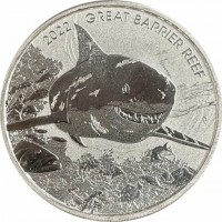 Silver coin Australia 2022 GREAT BARRIER REEF. P. WR.