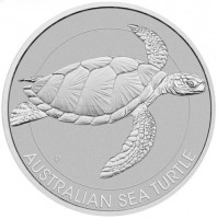 Silver coin Australia JM. P. AUSTRALIAN SEA TURTLE.